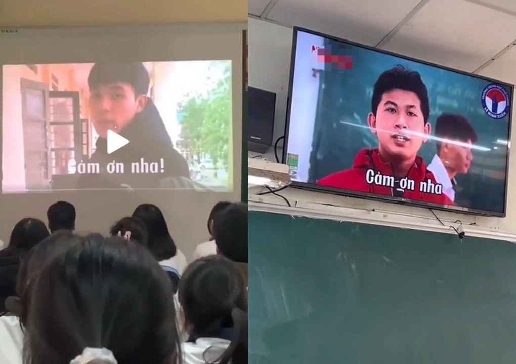 Cách kết thúc bài thuyết trình hài hước của học sinh đã tạo ra nhiều tiếng cười, sự thú vị trong tiết học (Ảnh: Chụp màn hình). Cách kết thúc bài thuyết trình hài hước của học sinh đã tạo ra nhiều tiếng cười, sự thú vị trong tiết học (Ảnh: Chụp màn hình).