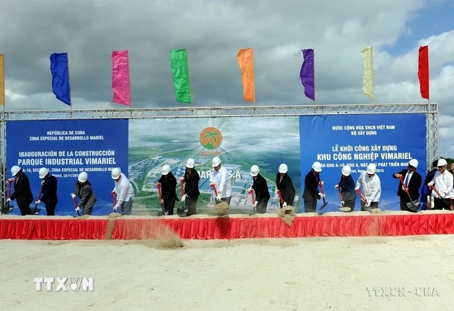 ViMariel S.A - chi nhánh của tập đoàn Viglacera tại Cuba khởi công Khu công nghiệp đầu tiên tại Đặc khu phát triển Mariel, Cuba (2018). (Ảnh: Lê Vũ Hà/TTXVN)