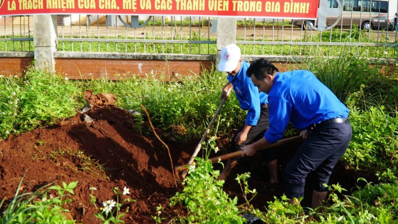 Đoàn viên tham gia hoạt động trồng cây xanh