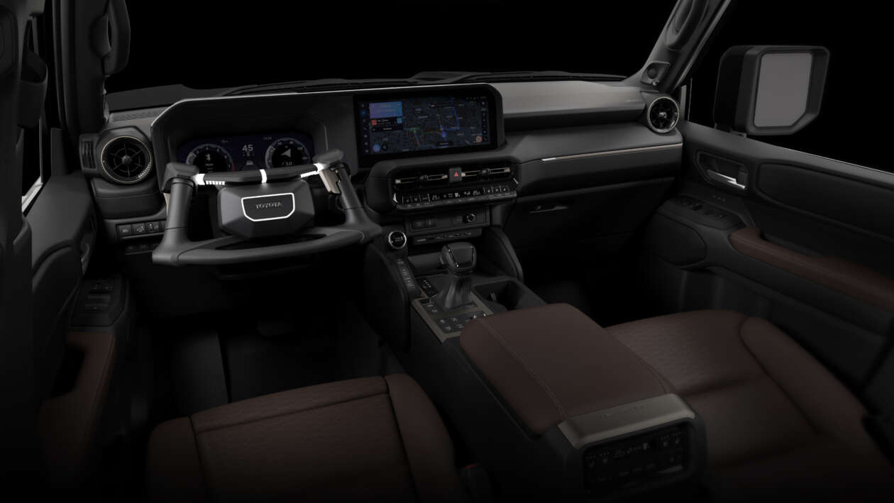 Thiết kế khoang lái trên mẫu Toyota Land Cruiser mới.