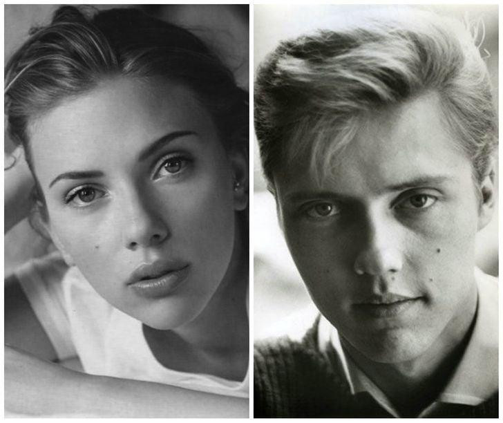 "Góa phụ đen" Scarlett Johansson (trái) và nam diễn viên Christopher Walken (phải) lúc trẻ