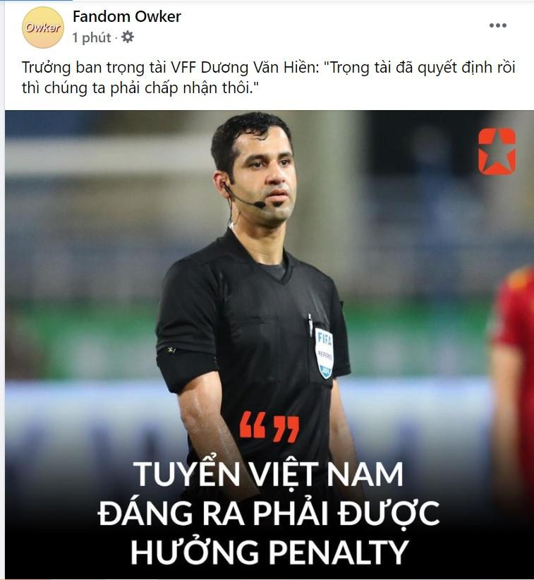 Tình huống Việt Nam bị mất phạt đền sẽ còn được nhắc nhiều sau trận đấu này.