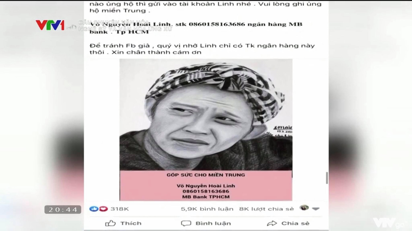 Nghệ sĩ Hoài Linh kêu gọi số tiền hơn 14 tỉ đồng, nhưng sau 6 tháng tiền cứu trợ vẫn chưa đến được nơi cần đến. Cho đến khi dư luận lên tiếng, ông mới vội vàng giải ngân toàn bộ trong chưa đầy một tuần lễ.