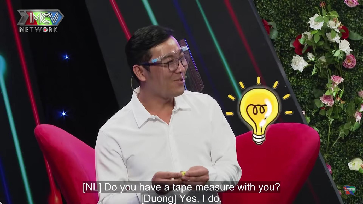 Ngọc Dương gây bất ngờ khi mang thước dây đến chương trình hẹn hò Ngọc Dương gây bất ngờ khi mang thước dây đến chương trình hẹn hò