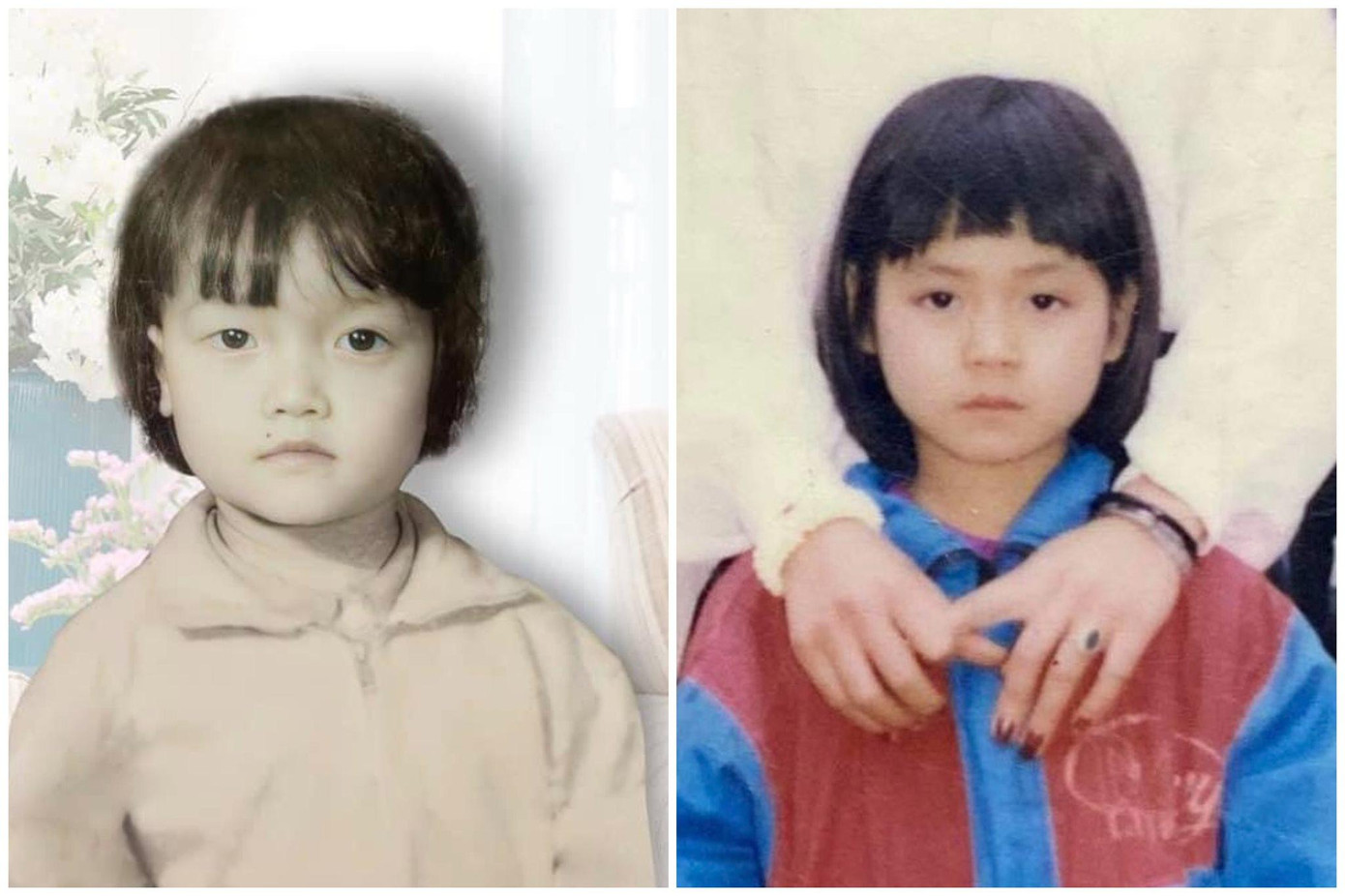 Vân Dung (trái) và Lương Thu Trang (phải) ngày bé Vân Dung (trái) và Lương Thu Trang (phải) ngày bé