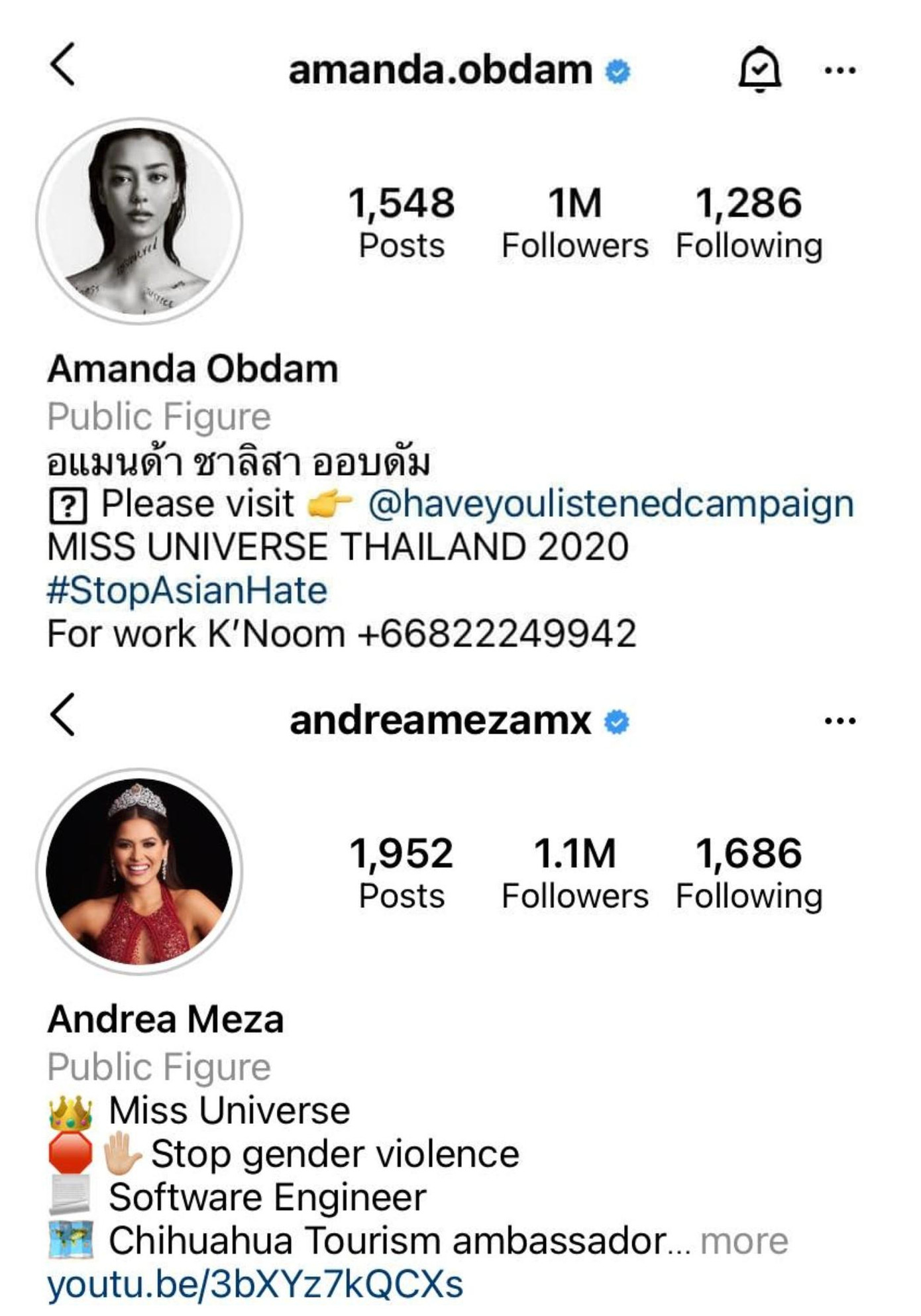 Instagram của Amanda tăng hơn 400.000 người theo dõi sau một đêm, đua nhiệt với Tân hoa hậu