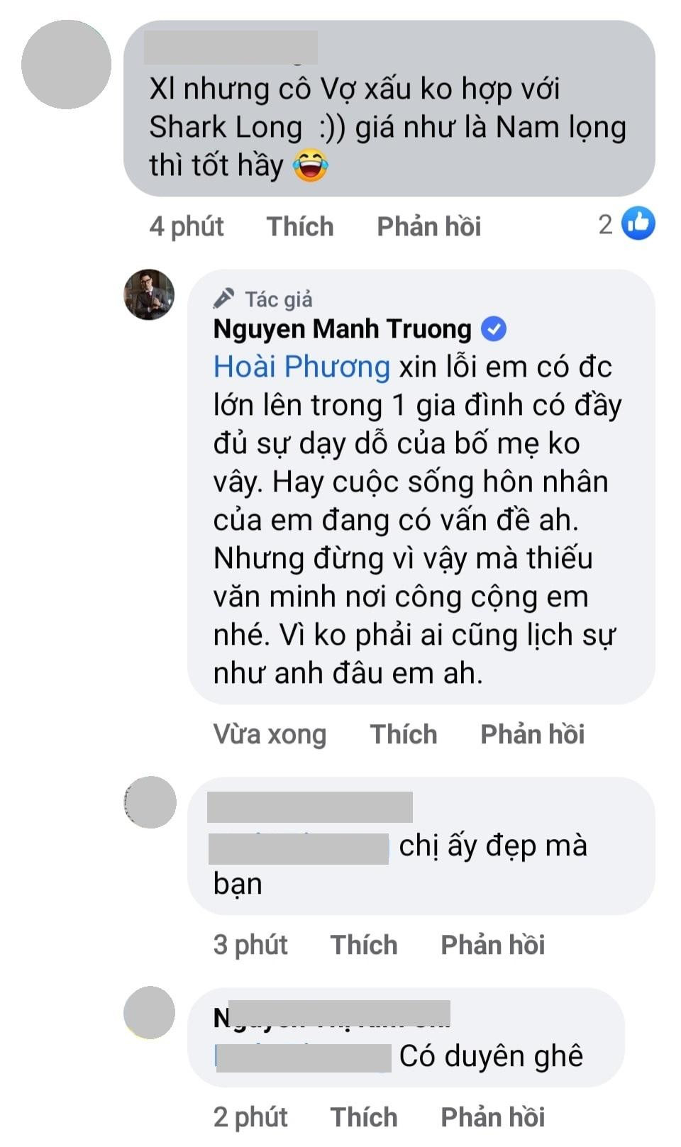 Vợ bị chê xấu hơn bạn diễn Phương Oanh, Mạnh Trường có động thái đáp trả gay gắt. Vợ bị chê xấu hơn bạn diễn Phương Oanh, Mạnh Trường có động thái đáp trả gay gắt.