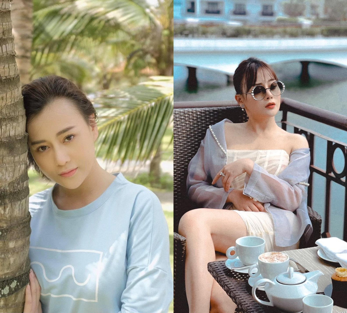 Sự khác biệt rõ rệt giữa một Phương Nam cá tính mạnh ở &quot;Hương vị tình thân&quot; và Phương Oanh gợi cảm đời thực.