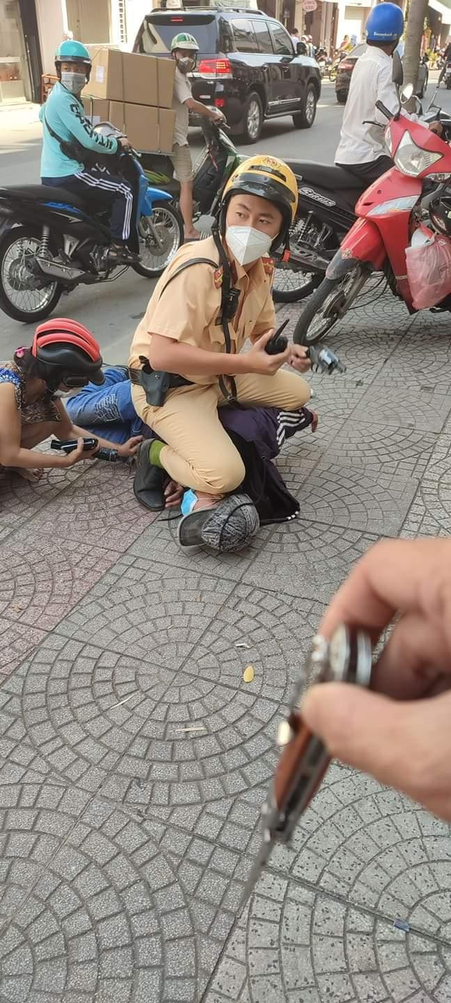 Thượng uý Lê Võ Tiến Đạt, cán bộ Đội CSGT Bến Thành, là người đã khống chế N.V.N