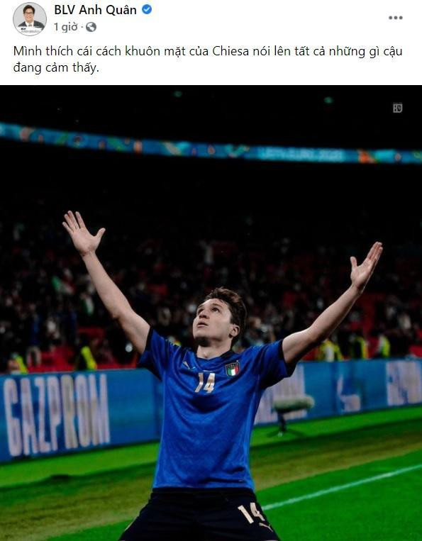 BLV Anh Quân ấn tượng với bàn thắng “quý như vàng” của Chiesa ở phút 95, giúp Italy hạ Áo vào tứ kết Euro BLV Anh Quân ấn tượng với bàn thắng “quý như vàng” của Chiesa ở phút 95, giúp Italy hạ Áo vào tứ kết Euro