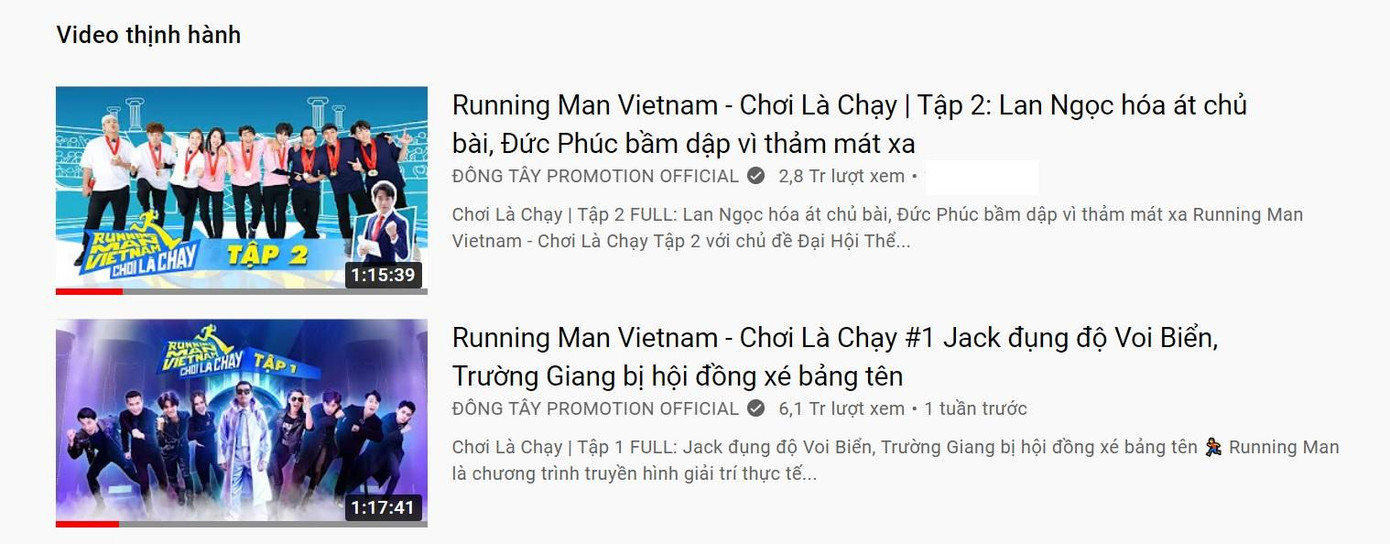 Chỉ sau 9 giờ lên sóng, sáng thứ 2 (27/9), tập 2 Running Man Vietnam – Chơi Là Chạy đã tiến thẳng lên top 1 trending YouTube, đẩy tập 1 xuống vị trí thứ 2. Chỉ sau 9 giờ lên sóng, sáng thứ 2 (27/9), tập 2 Running Man Vietnam – Chơi Là Chạy đã tiến thẳng lên top 1 trending YouTube, đẩy tập 1 xuống vị trí thứ 2.