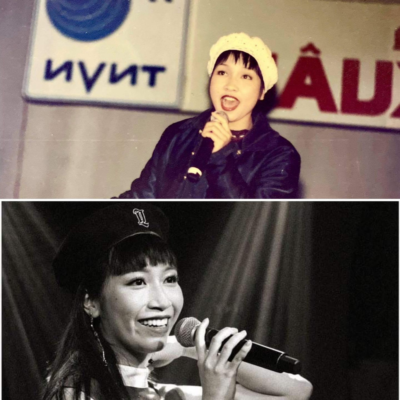 Mỹ Anh (dưới) được nhận xét là giống mẹ Mỹ Linh (trên) y xì đúc