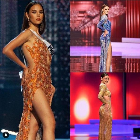Amanda Obdam (phải) được gọi là bản sao của Catriona Gray - Miss Universe 2018 (trái)