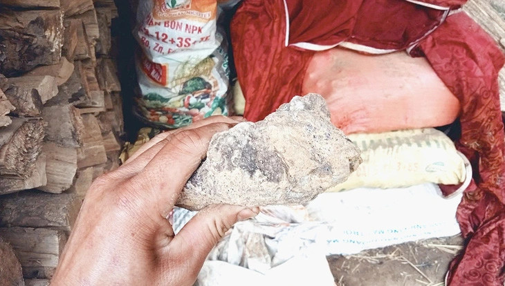 Đất hiếm mới đào trộm ở mỏ Đông Pao. Ảnh: Q.T. Đất hiếm mới đào trộm ở mỏ Đông Pao. Ảnh: Q.T.