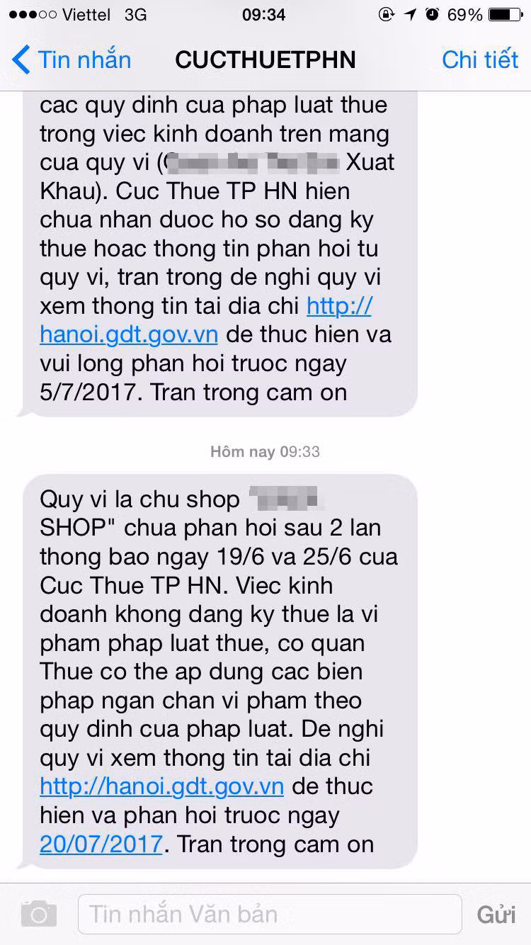Chủ shop online Hà Nội kê khai thuế vì lo bị đóng tài khoản ảnh 1