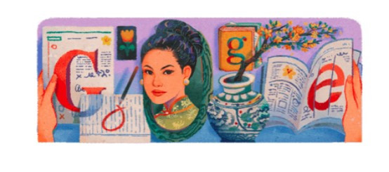 Google tôn vinh Sương Nguyệt Anh với hình ảnh cây Mai của Tết Việt.