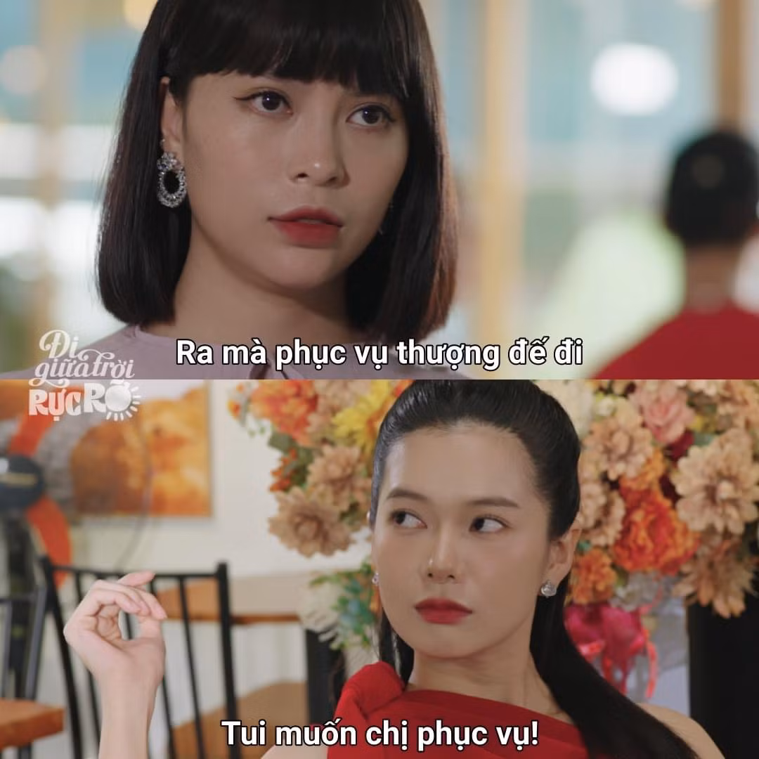 Sự xuất hiện của Như (Yên Đan) tại quán cà phê khiến hai cô bạn Pu (Ceri Thu Hà) và Lê (Khánh Ly) rất hả dạ.