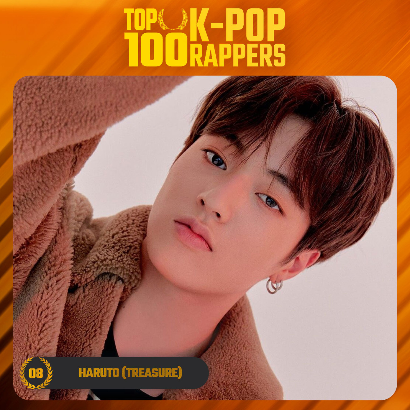 Hạng 8 gọi tên Haruto của Treasure. Nam rapper sinh năm 2004 sở hữu giọng rap trầm đặc biệt.