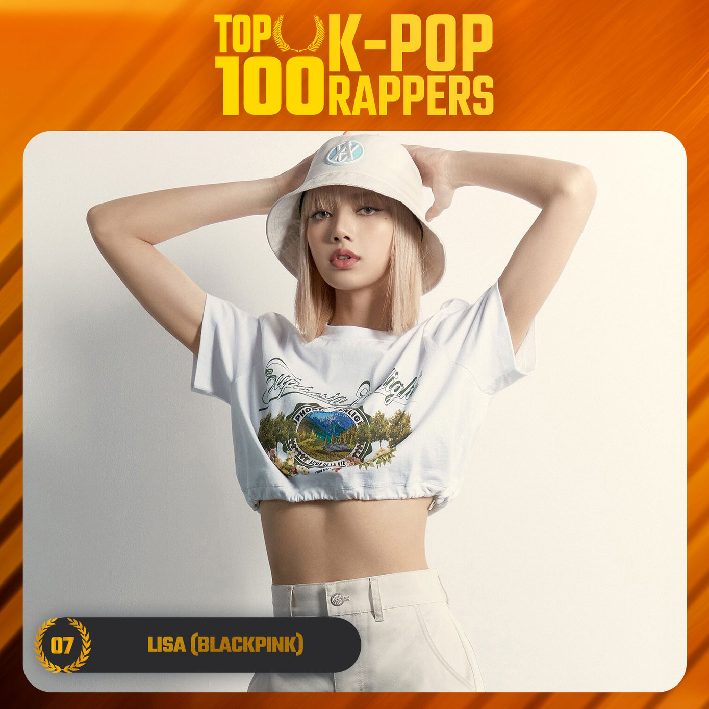 Lisa là nữ idol giữ thứ hạng cao nhất trong bảng xếp hạng, với vị trí thứ 7. Trong nhóm, cô đảm nhận vị trí nhảy chính và rap dẫn. Cũng như Jennie, Lisa bị phản đối có tên trong Top 10 vì không biết sáng tác. Dù vậy, giọng rap của cô được đánh giá là gây nghiện.
