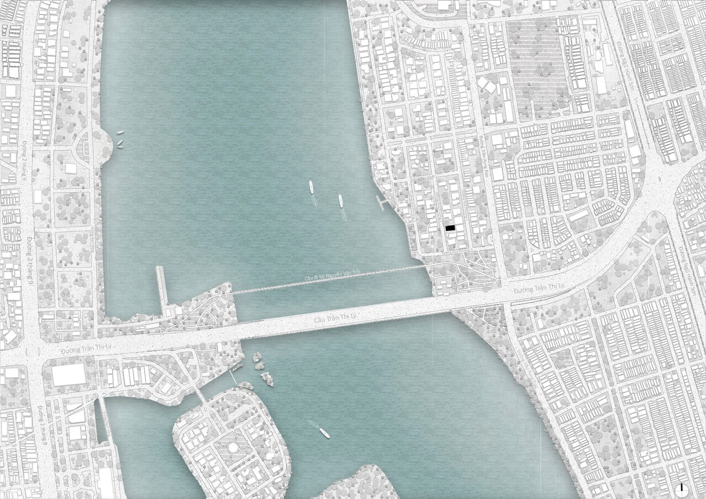 Biệt thự này có diện tích 250m2, thuộc khu đô thị mới giữa Cầu Rồng và Cầu Trần Thị Lý của Thành phố Đà Nẵng.