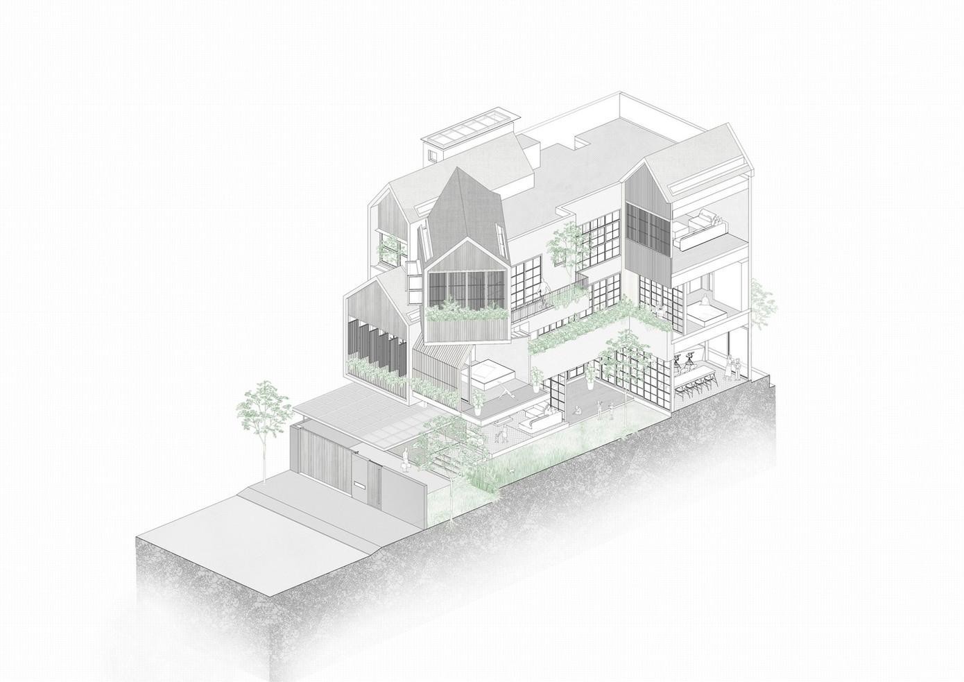 Các khối chức năng chính định hình mọi hoạt động kết nối và không gian phụ trợ.