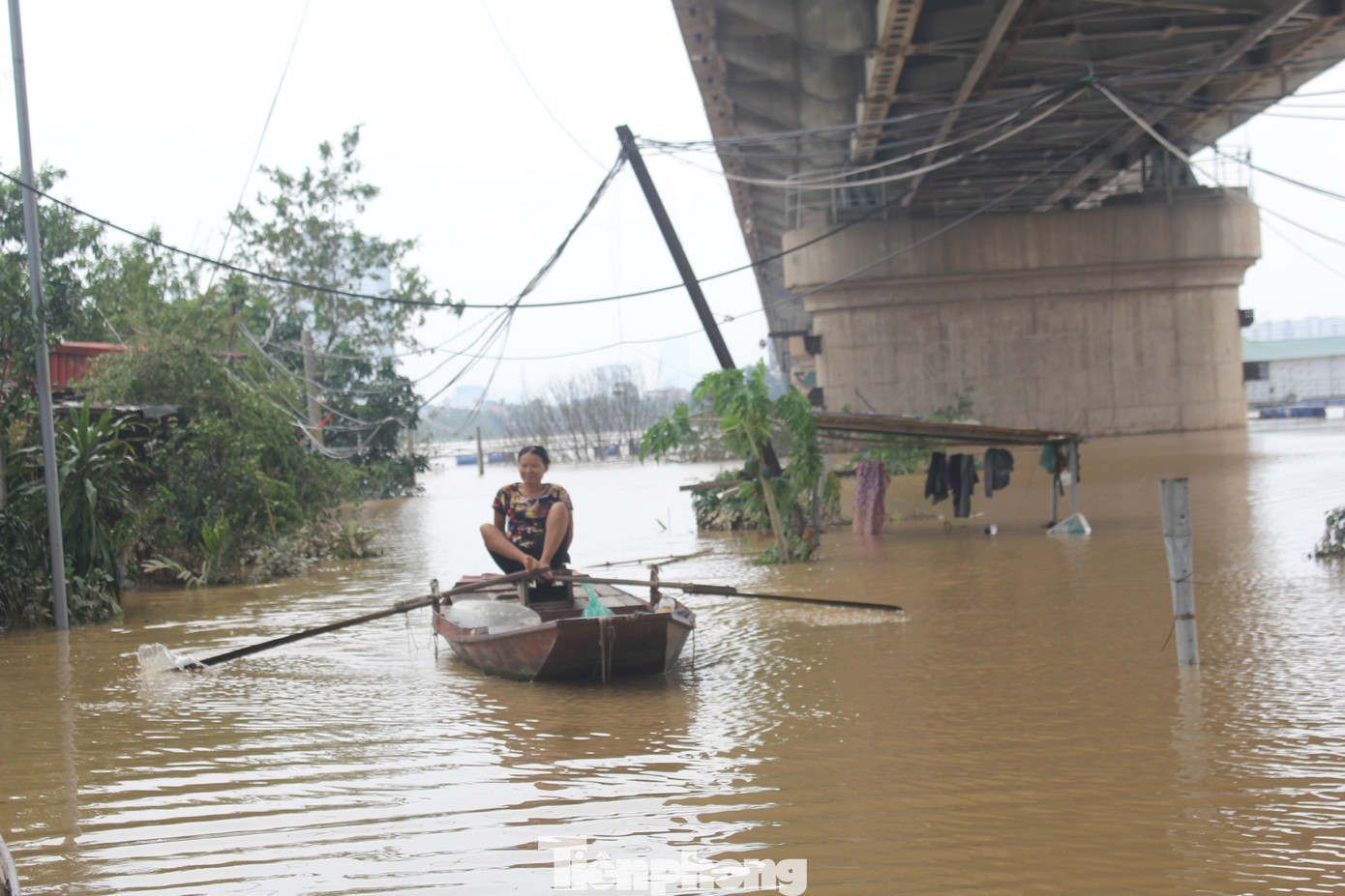 Do đó, mặc dù nước lũ còn ngập quá đầu người, nhưng một số người vẫn quyết định bơi thuyền về nhà, để kiểm tra đồ đạc.