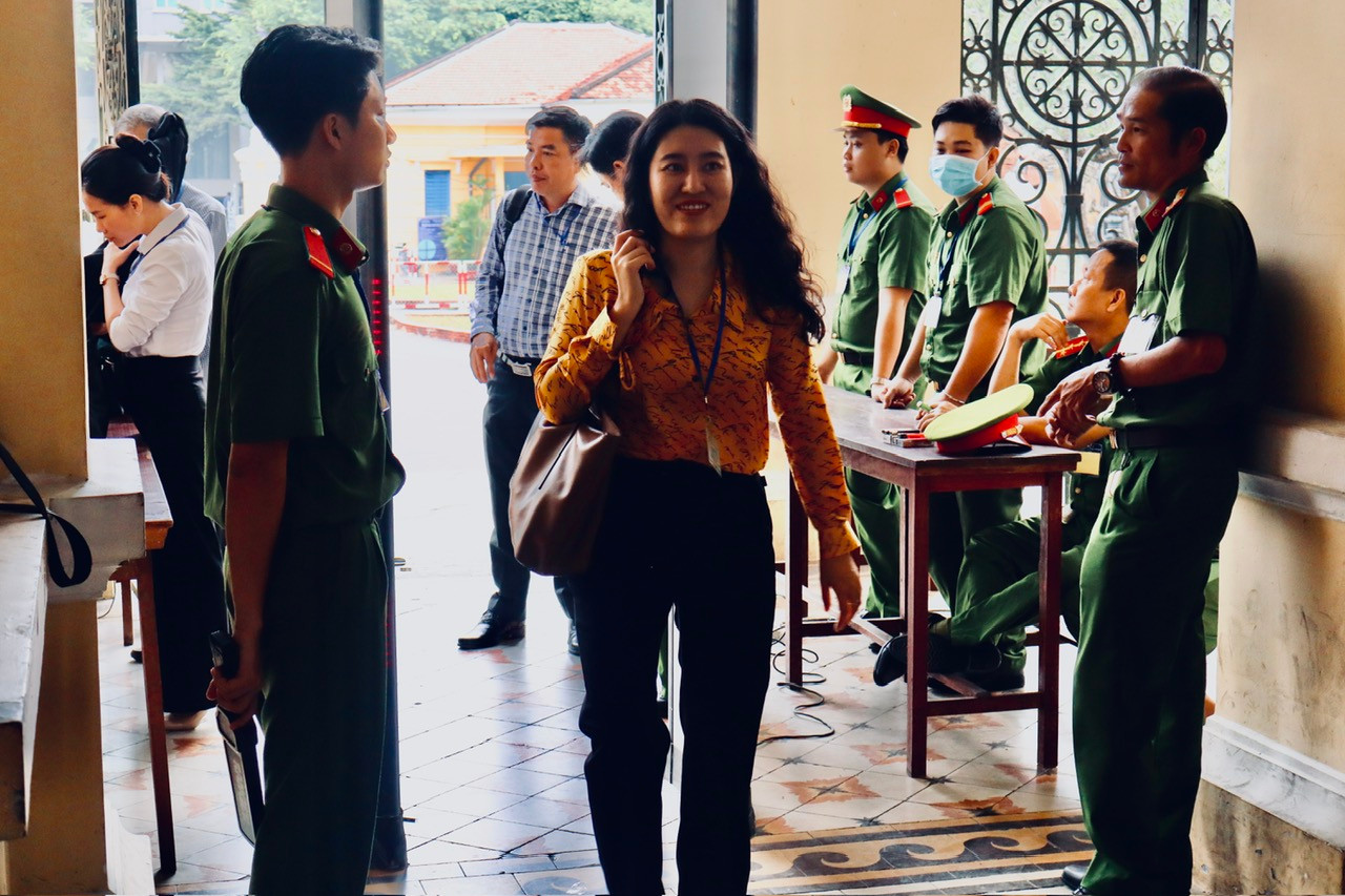 An ninh thắt chặt tại phiên tòa. Ảnh: Tân Châu