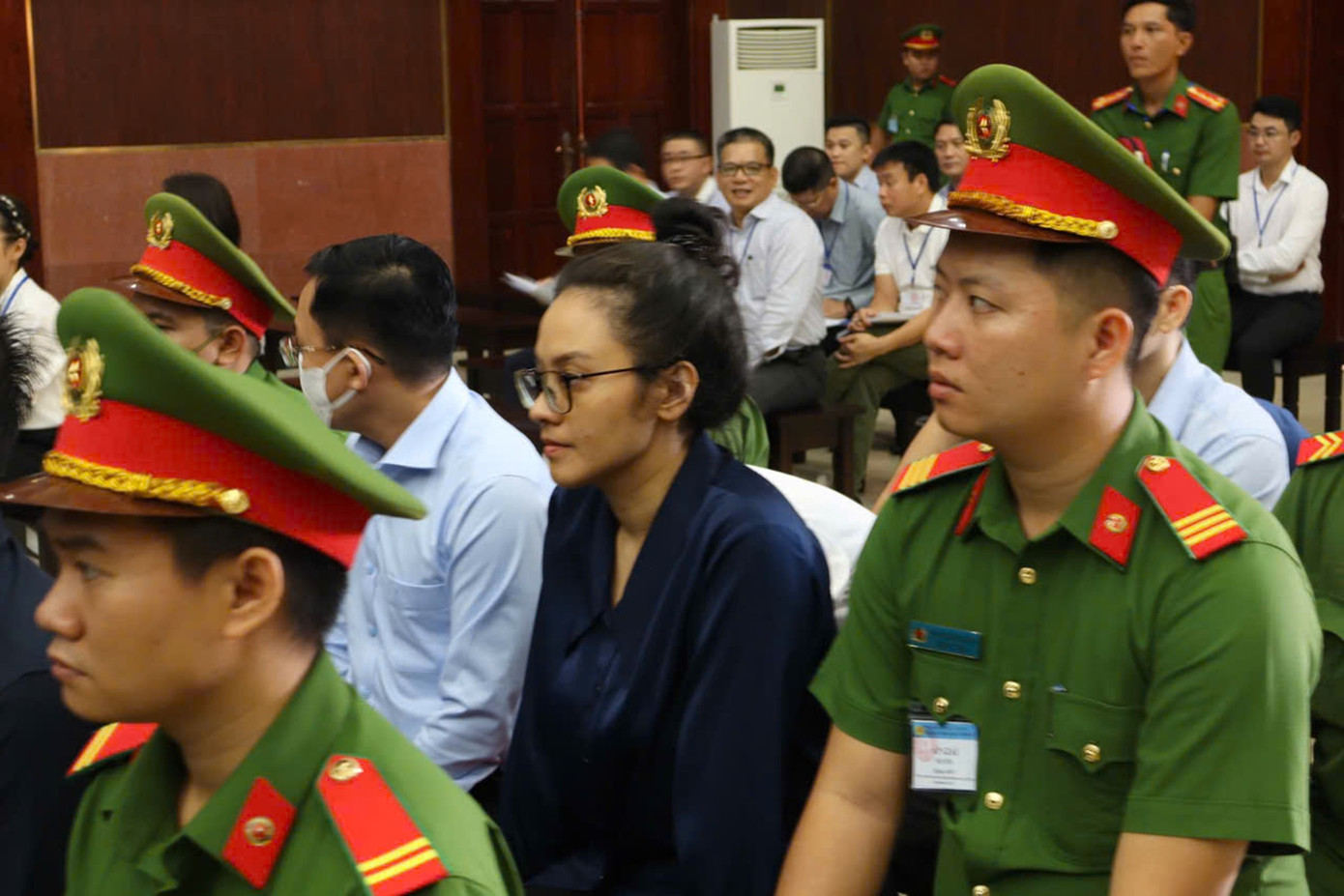 Bị cáo Trương Huệ Vân tại phiên tòa. Ảnh: Tân Châu. Bị cáo Trương Huệ Vân tại phiên tòa. Ảnh: Tân Châu.