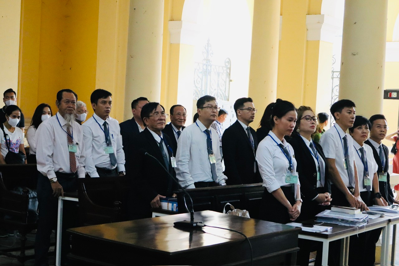 Các luật sư tại phiên tòa. Ảnh: Tân Châu