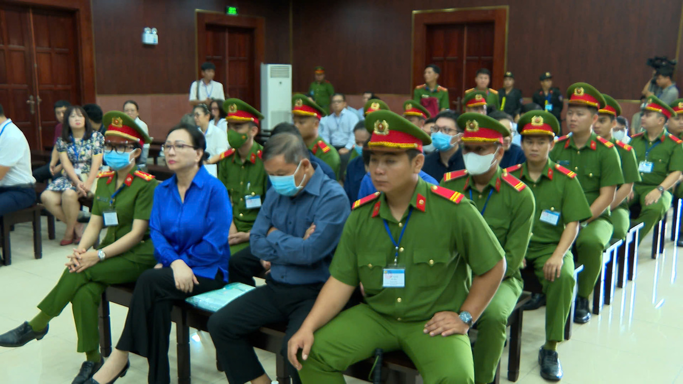 Một góc phòng xử phúc thẩm vụ vạn Thịnh Phát giai đoạn 1.