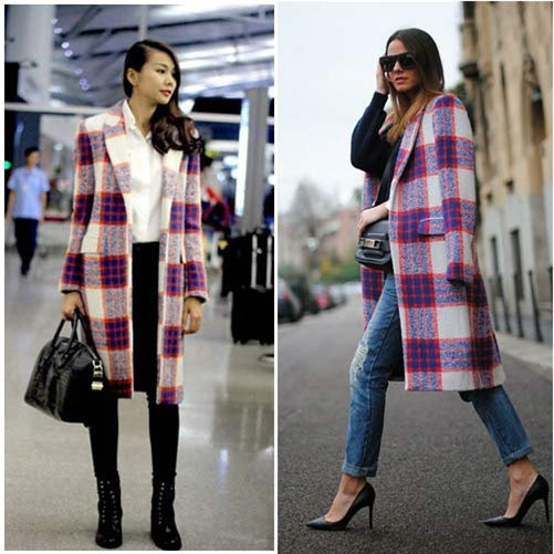 Sao Hàn-Việt nóng theo 'cơn sốt' áo khoác caro ảnh 4