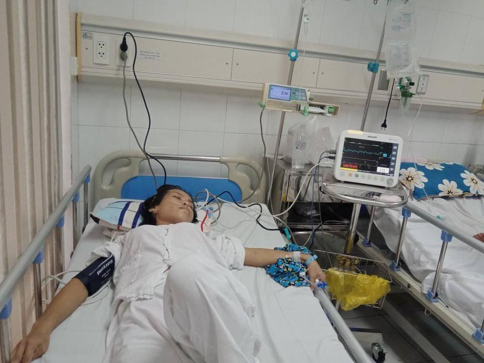 Nữ bệnh nhân khi đang điều trị tại Bệnh viện Bạch Mai. Ảnh do BV cung cấp Nữ bệnh nhân khi đang điều trị tại Bệnh viện Bạch Mai. Ảnh do BV cung cấp