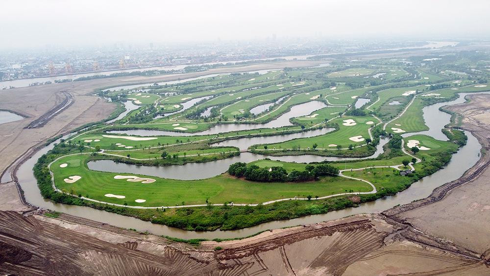 Toàn cảnh sân Vinpearl Golf Hải Phòng nhìn từ trên cao.