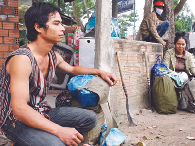 Một góc chợ lao động H'rê