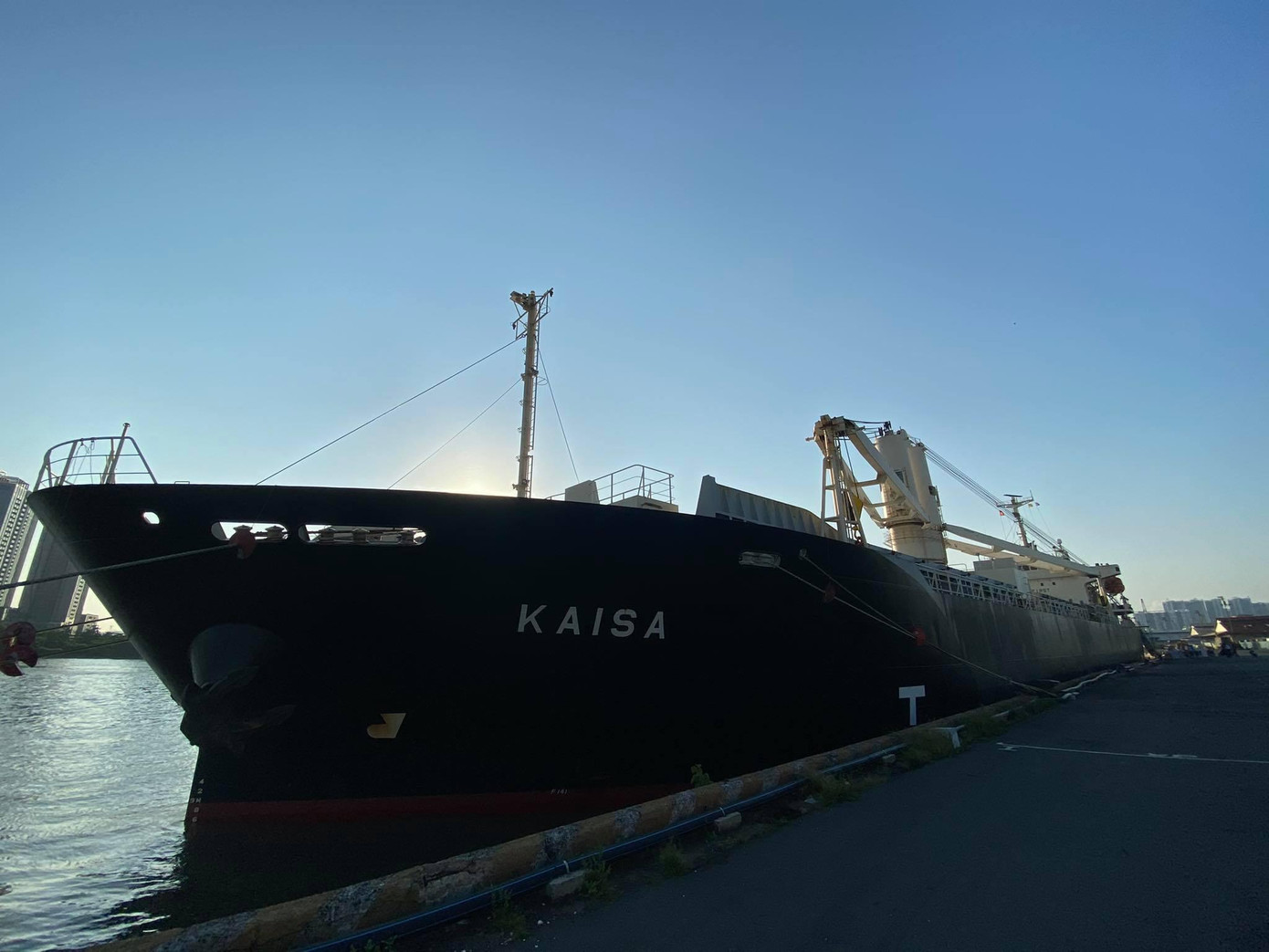 Tàu Kasai chở 6 toa tàu tuyến Metro số 1 cập cảng Khánh Hội sáng 10/5. Tàu Kasai chở 6 toa tàu tuyến Metro số 1 cập cảng Khánh Hội sáng 10/5.