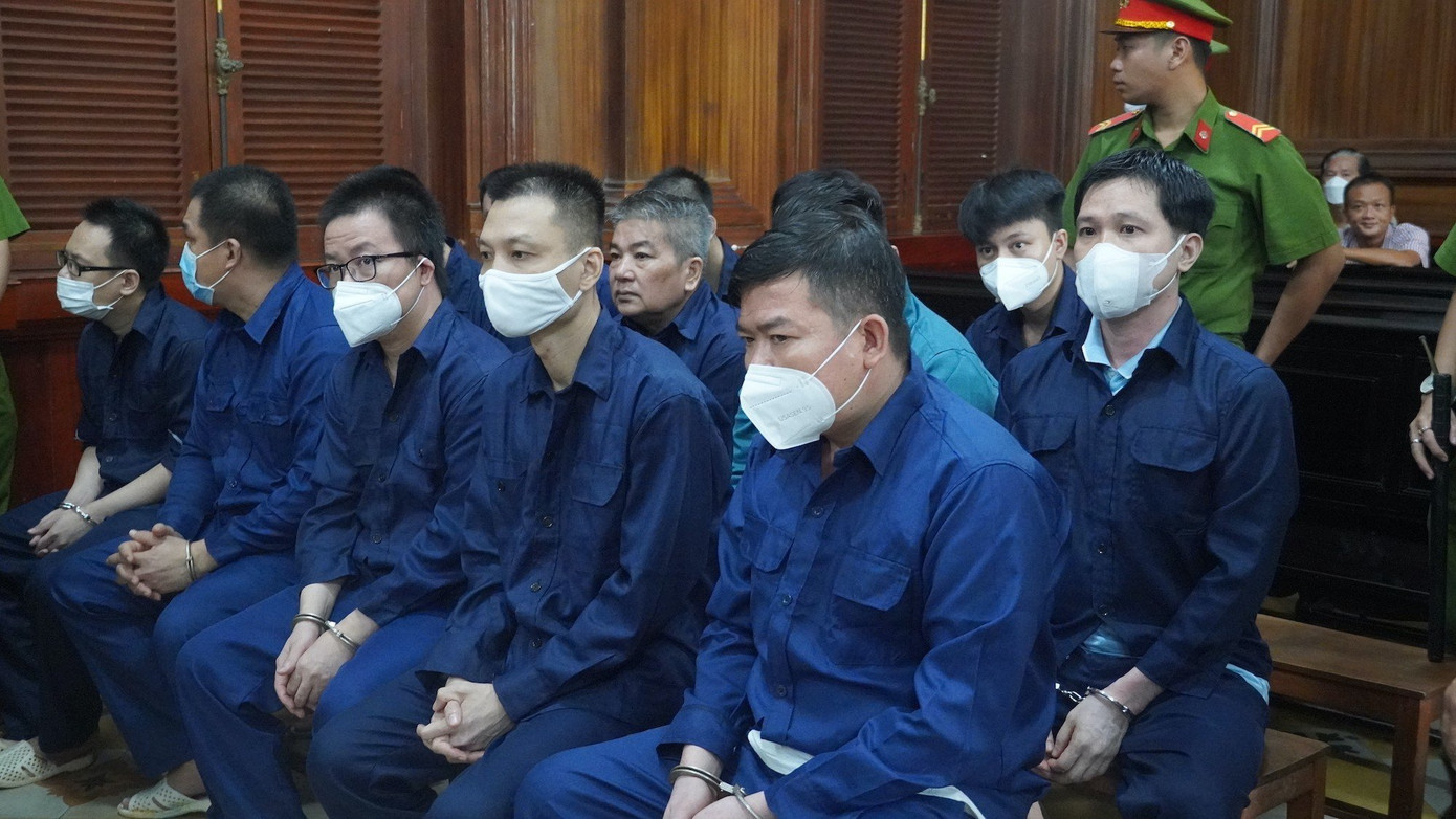 Các bị cáo tại phiên tòa