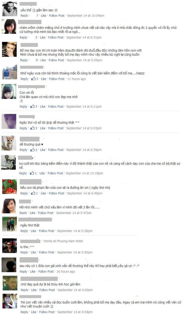 Dân mạng rất thích thú với bản kiểm điểm dễ thương này