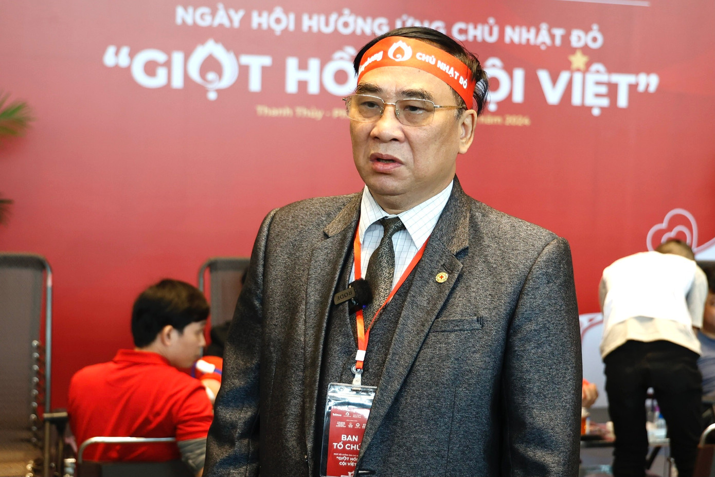 Ông Bùi Văn Huấn - Chủ tịch Hội Chữ thập đỏ, Phó trưởng Ban chỉ đạo Hiến máu tình nguyện tỉnh Phú Thọ.