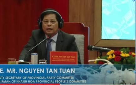 Ảnh chụp từ màn hình: Ông Nguyễn Tấn Tuân, Chủ tịch UBND tỉnh Khánh Hoà