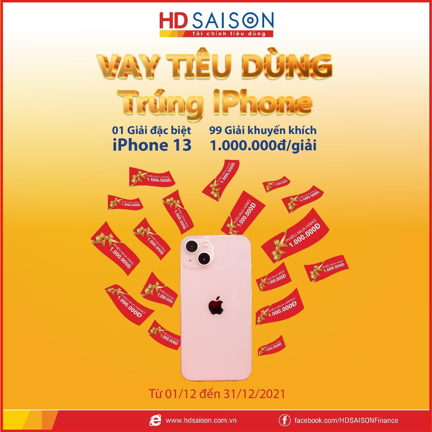 Nhận ngay iPhone 13 khi vay tiêu dùng qua HD SAISON Nhận ngay iPhone 13 khi vay tiêu dùng qua HD SAISON