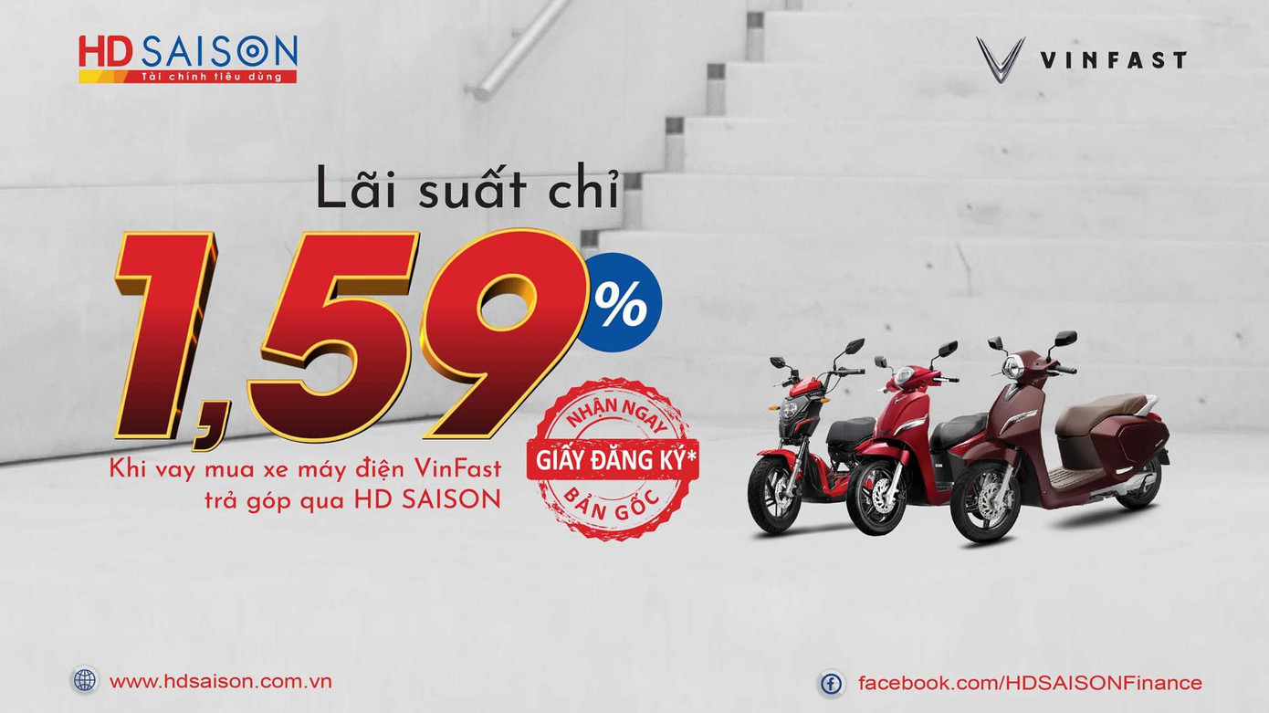 HD SAISON hỗ trợ khách hàng vay trả góp xe máy điện VinFast