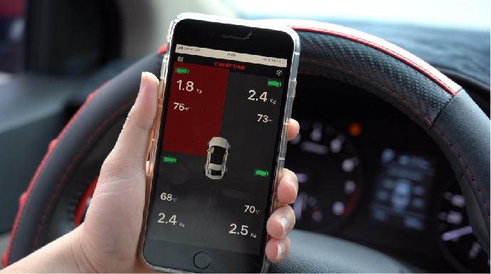 Cảm biến áp suất lốp hiển thị trên điện thoại