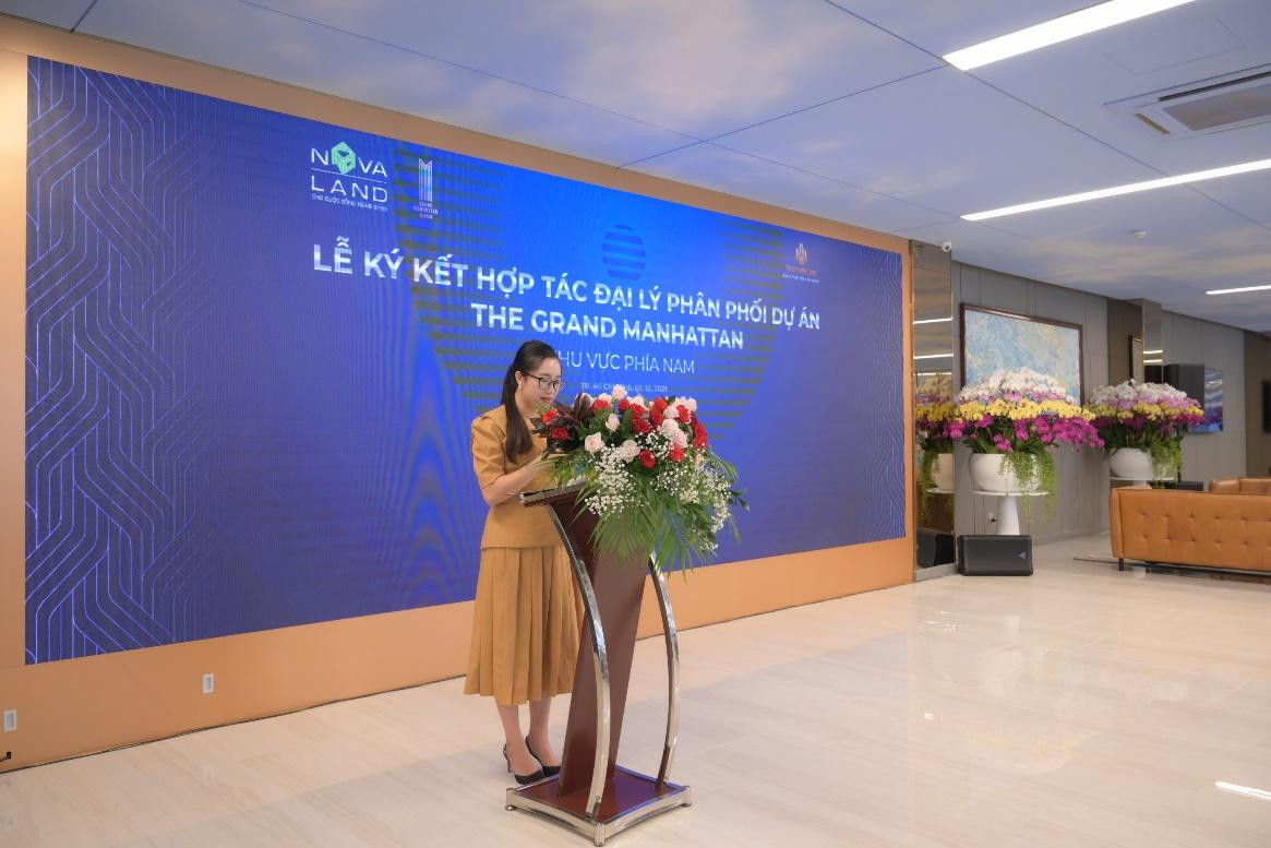 Bà Nguyễn Thanh Huyền - Đại diện Toàn Thịnh Land phát biểu tại sự kiện