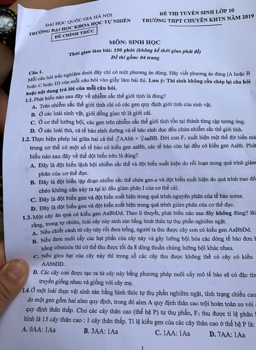 Đề Toán, Sinh chuyên vào lớp 10 trường Khoa học tự nhiên: Khó đạt điểm 9 ảnh 3