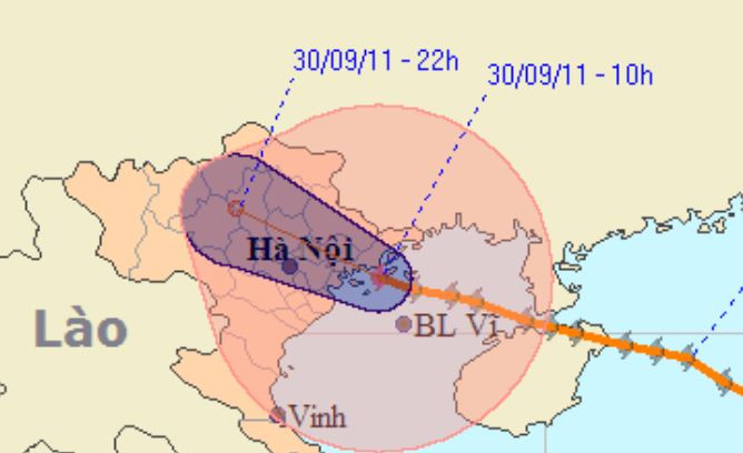 Dự báo đường đi và khu vực ảnh hưởng của bão