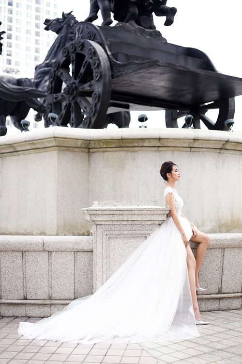 Vẻ đẹp mong manh của MC Quỳnh Chi khi hoá thành cô dâu ảnh 9