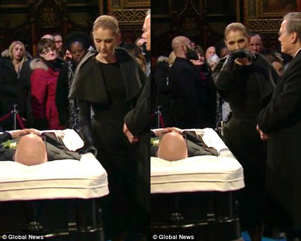 Danh ca Celine Dion nức nở bên linh cữu chồng ảnh 2