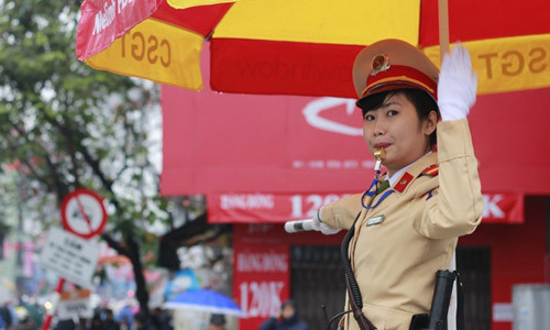 Nữ CSGT Hà Nội. Ảnh minh họa: Minh Đức