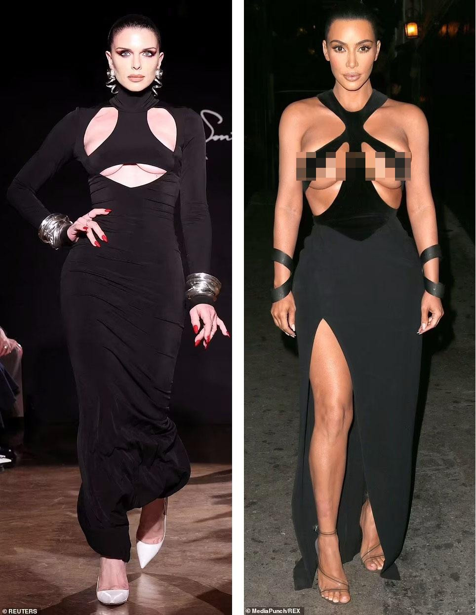 Tuy nhiên, các &quot;thánh soi&quot; nhanh chóng phát hiện bộ cánh của Julia có nhiều điểm tương đồng với chiếc váy mà Kim Kardashian mặc do Thierry Mugler thiết kế tại Lễ trao giải Hollywood Beauty năm 2019.