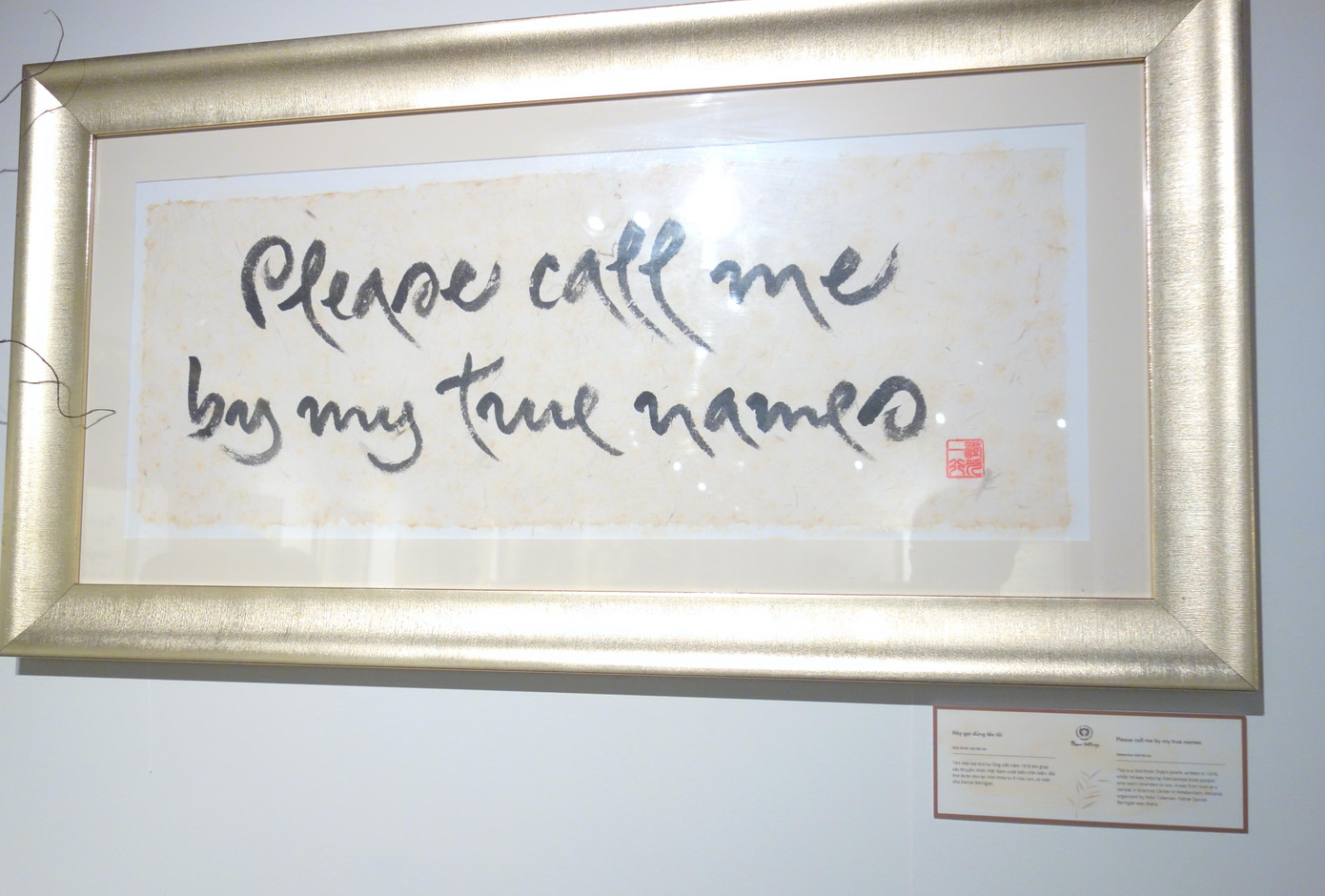 Bức thư pháp bằng tiếng Anh của Thiền sư Bức thư pháp bằng tiếng Anh của Thiền sư